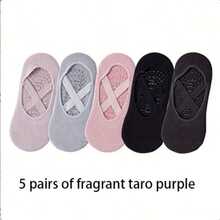 1/2/4/5/6/8 Pairs Women's Socks, Boat Socks, Short Tube Yoga Socks, Silicone Non-Slip Dance Sports Indoor Pilates Floor Fitness Socks - Multicolor - View 18