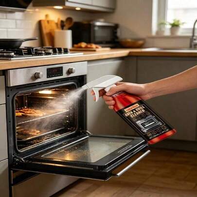 Nettoyant mousse pour cuisinière & four, dégraissant & désodorisant spécialisé pour les grilles de four, élimine la saleté, les odeurs et la graisse des fours et des grills pour aider à atteindre les températures prédéfinies plus rapidement et améliorer l'efficacité du four