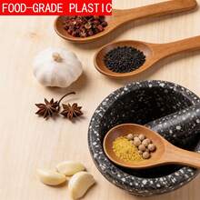 Mortar And Pestle Set Guacamole Bowl Shell Garlic Pepper Press Grinder Crusher Mix ﻿ - màu đen - Xem 4