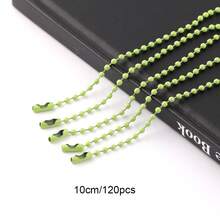 Hot Selling 120Pcs 10cm Color Painted Iron Ball Chain Round Disc Tag Chain DIY Kuka Pendant Bag Keychain Accessories - 10cm Round Bead Iron Chain - View 15