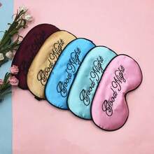 1PC Embroidered Silk Sleep Mask Silk Eye Mask Soft Blackout Blindfold With Adjustable Strap Sleeping Eye Cover Mask For Travel - A - View 6