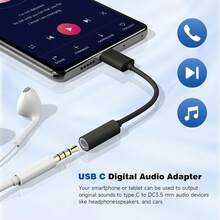 Cable de conversión de audio USB-C a 3.5mm para auriculares, adaptador de audio de alta fidelidad con convertidor de cable compatible con dispositivos de la serie Phone 17 Pro Max/17 Pro/17/Air/16/15/ cable de conexión de audio - Multicolor - Ver 4