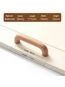 Pegangan Furnitur Kayu Minimalis Modern Warna Kayu Alami Tarikan Laci Lemari Dapur Aksesori Perangkat Keras Furnitur Kayu Solid - pohon beech - View 13