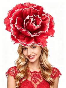 1pc Elegant Flower Fascinators Hat For Women Big EVA Flower Cocktail Fascinator Headwear Wedding Tea Party Hats Prom Hair - A - View 2
