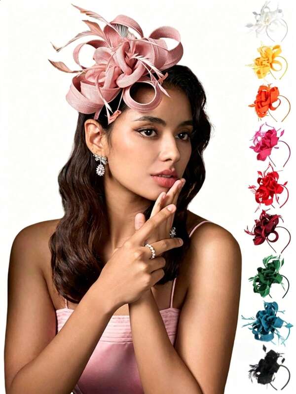 Kadın Tekli Mini Fascinator Şapka - Çay Partisi Şapkası, Kentucky Saç Aksesuarı, Derby Şapkası, Düğün Tüyü Kurdele Baş Aksesuarı, Mini Şapka, Mini Silindir Şapka, Mini Silindir Şapka, Baş Aksesuarı, Parti Aksesuarı, Hediye, Saç Aksesuarı, Akşam Şapkası