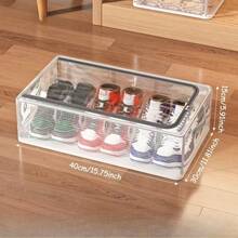 2pcs/1pc Foldable Underbed Storage Box, Multifunctional Transparent Storage Bin, PVC Waterproof Shoe Box, Wardrobe Organizer Box, Room Storage Box, With Zipper, Dustproof And Moisture-Proof, Home Storage Box, Suitable For Clothes, Shoes, Toys - Transparent - View 10