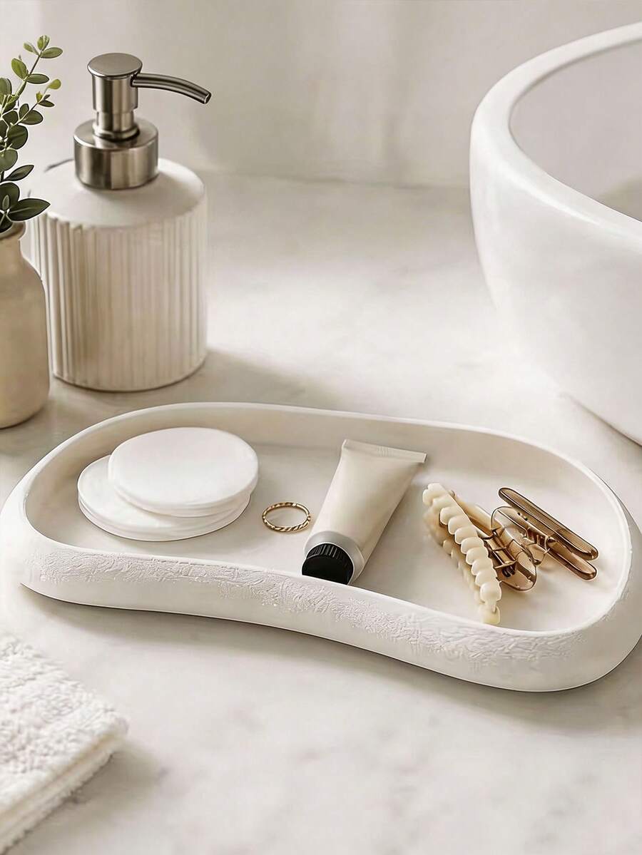 1pc Asymmetrical Creative Premium Jewelry Tray, Suitable For Keys, Earrings, Necklaces, Soap, Jewelry, Aromatherapy Trays And More, Applicable To Office, Living Room, Entryway Cabinet, Multi-Functional Jewelry Tray And Photo Prop - Multicolor - View 1