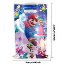 10pcs Super Mario Disposable Plastic Gift Bags, 16.5 * 25cm Game Theme Snack Bags, Birthday Party Supplies, Suitable For Holiday Party, Birthday Gift, Anniversary - Multicolor - View 1