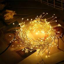 6m-75m LED Cluster String Lights, Silver Copper Wire, Christmas Wreath Lights, Birthday Home New Year Christmas Tree Garden Party Decoration Lights - EU F Type Plug(220-240V) - View 7