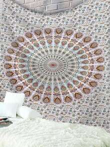 Bohemian Mandala Print Tapestry (1 Piece) - Modern Square Polyester Decorative Tapestry For Living Room And Bedroom - Wall Hanging - Multicolor - View 2