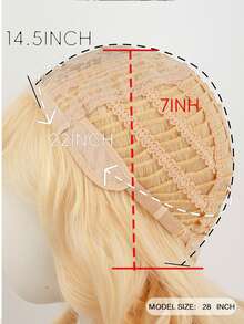 28 Inch Blonde Spiral Curly Synthetic Wig With Bangs, Long Heat-Resistant Full Wig For Women, Natural Cosplay And Daily Party Wig - Gold - View 7