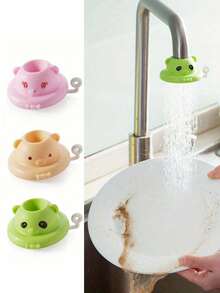 1pc Water-Saving Faucet Filter, Faucet Splash Guard, Kitchen Sink Shower Head, Compact Round Multi-Function Splash-Proof Extension Shower Head, Suitable For Daily Kitchen Sink Washing - Multicolor - View 3
