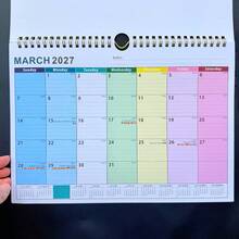 1pc 2027 Minimalist Gradient Color Wall Calendar July 2026 To December 2027 11"X8" Calendar, Fresh Floral And Tree Design With Large Writing Space, Suitable For Memo, Recording, Planning Itinerary, Home And Planning - Single Piece - View 4