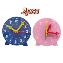 1/2/3/5 piezas. Reloj de aprendizaje - Juego de modelos de reloj azul, rosa, amarillo, con conexión de tres manecillas, para el reconocimiento de la hora, herramienta educativa para el reconocimiento de horas, minutos, segundos, ayuda de enseñanza de reloj colorido. Regreso a la escuela. Temporada escolar. Herramienta de enseñanza (los colores de las manecillas son aleatorios) - multicolor - Ver 16