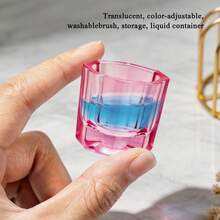 Colored Octagonal Crystal Nail Polish Cup With Lid, A Liquid Container For Cleaning Brushes And Mixing Colors In Nail Art. - Multicolor - View 4