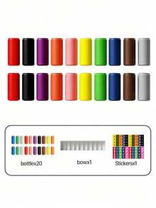 14+ Adult & Teen Memory Bottle Color Matching Game, Random Sticker Strategy Floor Multi-Player Interactive Group Party Icebreaker Family Entertainment Christmas Gift - 彩色 - 查看 9