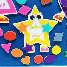 Quixorblex Large Eye-Shaped & Color Sorting Felt Matching Set, Geometric Shape Recognition Educational Felt Pieces, Classroom Teaching Aids, Home Learning Cognitive Training & Back-To-School Educational Supplies - Multicolor - View 13