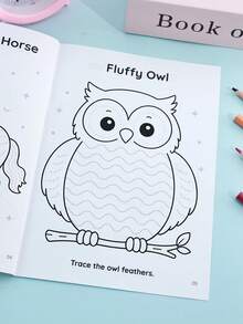 Children's Fun Animal Line Coloring Book, Early Education Educational Pen Control Training Workbook, Back To School Season Drawing Learning Aid, Teacher Classroom Reward, Animal Cognition Improvement A5 Notebook - 彩色 - 查看 9