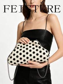 2026 Spring/Summer New Women's Polka Dot Hard-Shell Handbag - White - View 8