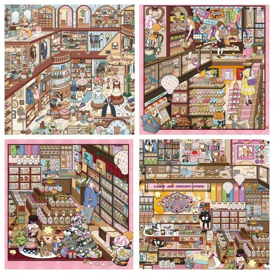 3D Town Scene Stickers, Suitable For Store Inventory Management, Store Management And Storage Scene Stickers, Collage Decorative Stickers, DIY Stress Relief Gift (Can Be Used For Journals), Fun Stationery Stickers, DIY Collage And Scrapbook Stickers