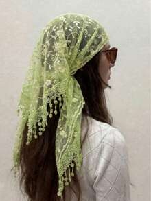 1pc 2026 New Women's Floral Lace Headscarf, Simple Bridal Veil, Shawl, Lightweight And Breathable, Suitable For Weddings, Parties, Casual Occasions - Multicolor - View 9