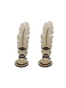 1/2 pièces Porte-stylo vertical en bois en forme de plume, décoration de bureau de style rustique en bois, convient pour la rentrée scolaire, décoration de bureau, cadeau de rentrée scolaire, bureau de chambre, salle d'étude, bureau, cadeau de remise des diplômes, cadeau de vacances - multicolore - Voir 9