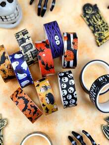 1 Set Halloween Theme Washi Tape, Suitable For DIY Crafts, Gift Wrapping, Scrapbooking, Photo Albums And More, Also A Great Back To School Gift - A - View 7