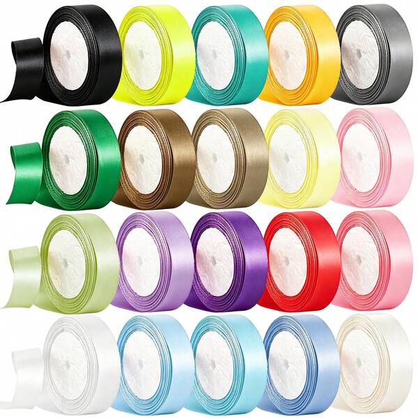 25 Yards 20mm Wide Polyester Satin Ribbon, Delicate Texture, Anti-Pilling, Suitable For Autumn/Winter Christmas, Halloween, Thanksgiving, New Year All-Occasion Use, Wedding Floral, Gift Box Packaging, Hair Accessories, Home Party Decoration, Handmade Decorative Ribbon