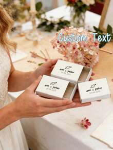 Personalized Matchbox Style Party Favors, Suitable For Weddings, Birthdays, Housewarming, Apartment Decor / Wholesale Party Matchboxes / Wedding Matchbox Favors, Perfectly Matched With Matchbox Letter Bride Party Decorations - Multicolor - View 5