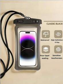 1pc Waterproof Phone Pouch With Touchscreen Function, Swimming And Rafting Gear, Underwater Photography Waterproof Bag, Perfect For Beach Trips And Vacations - Multicolor - View 10