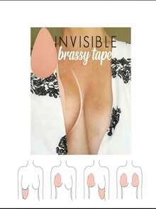 4pcs/Pack Adhesive Bras, Disposable Strapless Tank Top Bras, Invisible Adhesive Design, Comfortable Support, Suitable For Women, Enhances Breast Shape, Tank Top Bras, Disposable Bras - Color - View 6