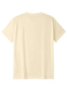 Camiseta de Algodón con Diseño Único para Mujer Verano 2026 Corte Holgado Mangas Cortas Cuello Redondo Casual Tops Diarios - Albaricoque - Ver 2