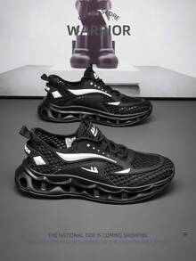 WARRIOR 1 Pair Men's Versatile Mesh Breathable Casual Sports Shoes - White and Black - View 2