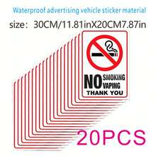 10/20pcs/Pack, 3-Inch No Smoking Sign PVC Stickers, 3x3 Inches, Suitable For Home, Business, Office And Restaurant, Indoor And Outdoor Use, Create A Smoke-Free Environment School Supplies - Creative Stickers - View 16