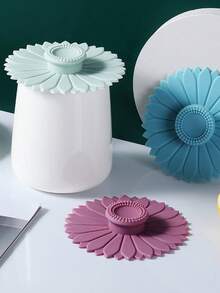 2pcs Silicone Cup Lid Creative Sealed Mug Cover Dustproof Glass Ceramic Cup Cover For Multiple Cup Types - 彩色 - 查看 5