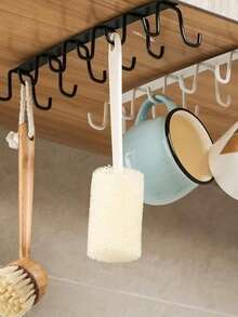 4Pcs Hat Storage Rack With 6 Hooks, Belt Rack, Wardrobe Accessories Organizer, Cabinet Clothes Hanging Rack, Minimalist No-Drill Design For Bedroom Closet Wardrobe Organization Solution - Multicolor - View 3