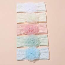 Multi-Pack Multicolor Soft Elastic Baby Headbands, Breathable, Suitable For All Seasons, Great Gift, Perfect For Photos - White, Yellow, Pink, Green, Blue - View 19