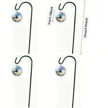 12PCS/6 Sets Mini Flower Stand Potted Plant Indoor Decor Ground Stake With Glitter Ball, Plant Support Sun Catcher Potted Plant Decoration Garden Decor - Multicolor - View 3