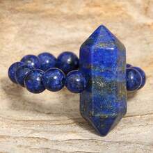 1PC Natural Crystal Chakra Double Point Tower Beaded Stretch Rings, Multiple Types Polished Healing Spiritual Meditation Crystal Jewelry Gift - Double-pointed Bead Ring - View 16