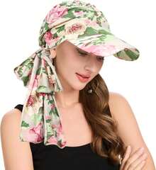 ZLYC Chemo - Gorros para Mujer, con Visera y Visera preatada, para la Cabeza - verde, (Verde geométrico) - Ver 11