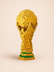 FIFA世界盃獎盃迷你積木套裝，紅白色足球模型，桌面擺飾，足球賽事紀念品，體育迷收藏禮品，居家辦公室咖啡廳桌面裝飾 - 彩色 - 查看 7