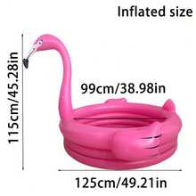 Flamingo Shaped Inflatable Swimming Pool, Made Of Premium Thickened Durable PVC Material, Three-Layer Reinforced Structure For Stable Support And Deformation Resistance, No Electricity Required For Inflation, Simple And Convenient Operation. Compact Capacity Suitable For 1-3 People To Play Together, Unique And Lively Flamingo Appearance With Outstanding Aesthetics - Multicolor - View 6