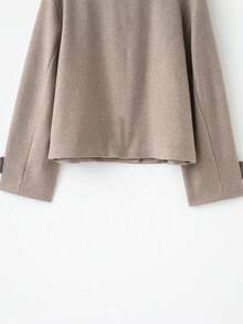 DEEKA Autumn/Winter New Women's Fashion European & American Style Minimalist Collared Wool Blend Short Jacket Spring - Khaki - View 9