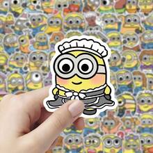 100pcs Stiker Kartun Minions Lucu Tahan Air Stiker Emoji Dekorasi Akun Ponsel Desktop (Gaya Acak) - MultiWarna - View 3