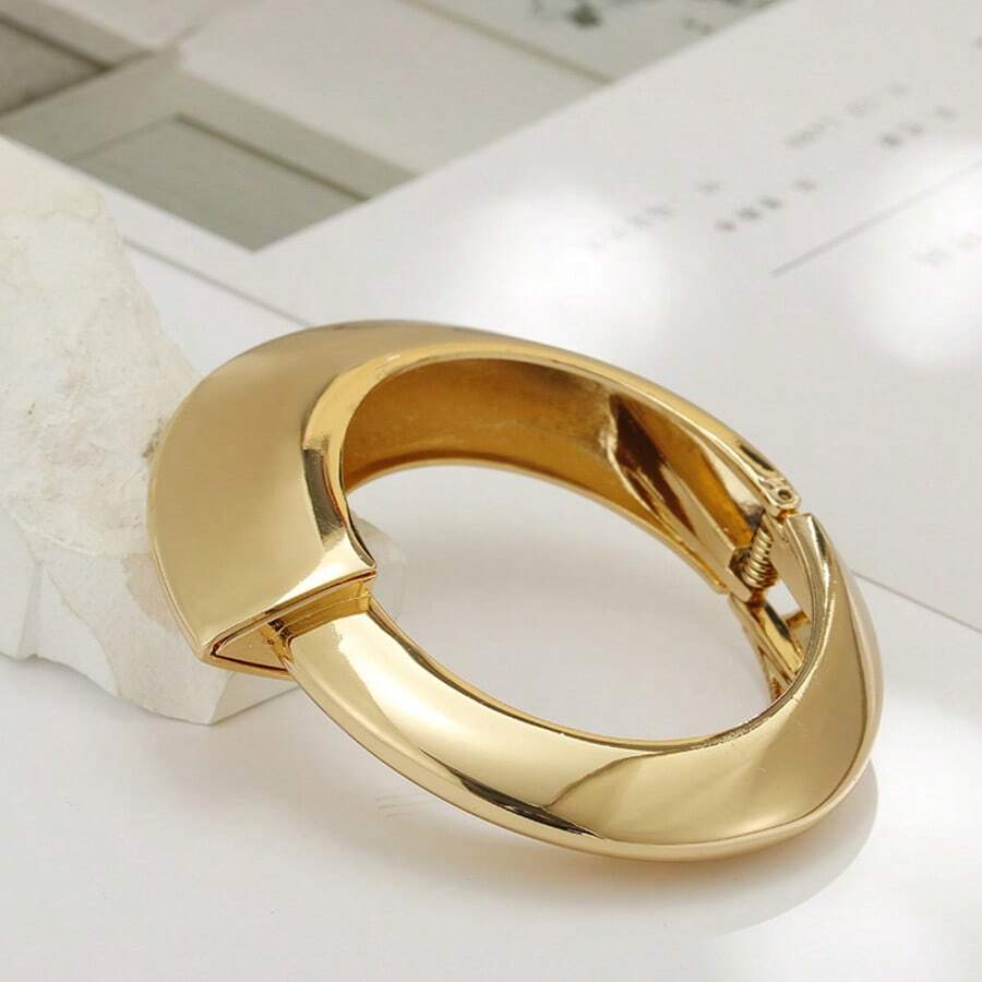 1件歐美風春季寬環手鐲 拋光合金 日常佩戴飾品 - 1129 - 查看 1