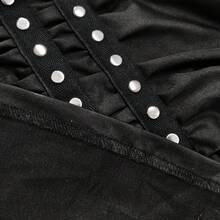 SOLTRB Summer New Sexy V-Neck Backless Camisole, Waist Cinched, Rivet Decor - Black - View 6