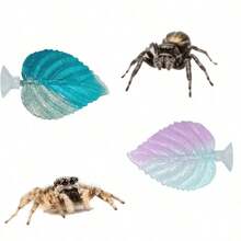 2PCS Jumping Spider Gradient Leaf Shaped Habitat, Hanging Installation Decor Set Pet Spider Hideout, Jumping Spider Fence Ornament, Reptile Hideout, Small Reptile Hiding Spot, Perfect Habitat Decoration For Insects, Used For Daily Resting, Hiding, Climbing, Exploring And Playing, Suitable For Aquarium Or Terrarium Decoration - View 7