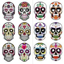 6-teiliges Set bunte Zucker-Schädel-Papier-Gesichtsmasken Tag der Toten & Halloween Party Maskenball Kostümzubehör für Erwachsene & Kinder, perfekt für Tag der Toten Parade, Cosplay & Festival Verkleidung - 6er-Packung - Übersicht 1