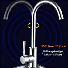 Hot And Cold Stainless Steel Faucet Sink Basin Kitchen Wash Basin - Silver - View 1