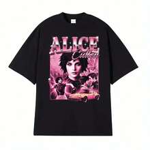 Nueva Colección de Verano 2026: Camisetas con Gráficos de la Película "Equipo Vampiro" de Alice Cullen 2026 para Hombres y Mujeres, Estilo Vintag - Negro - Ver 1